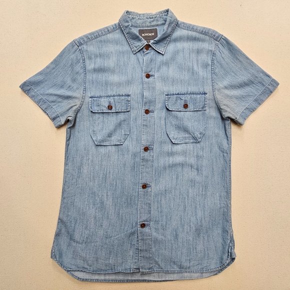 Bonobos Short Sleeve Chambrey Button Down S - Picture 2 of 5